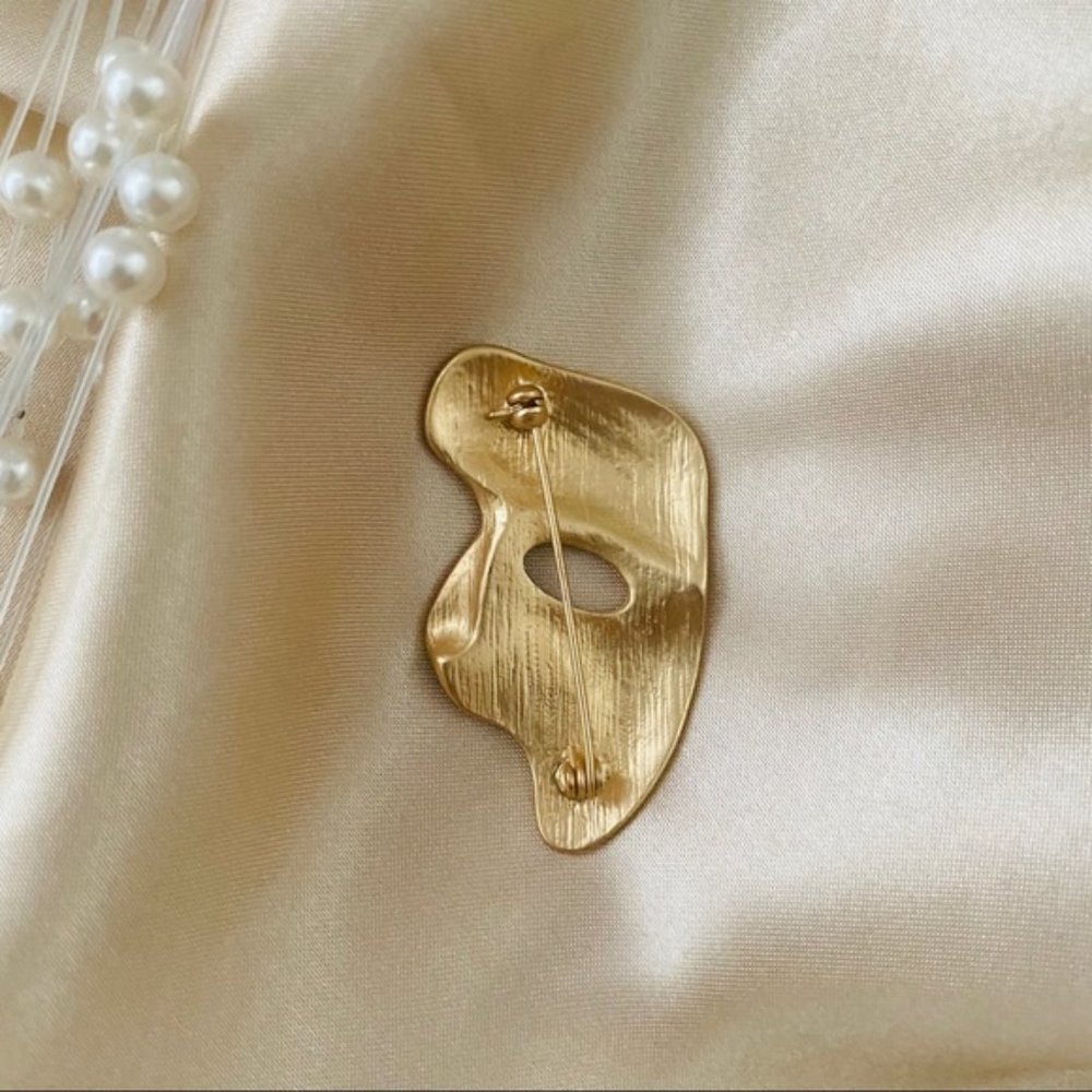 💕Last one Opera Mask Art Golden Brooch Pins - Picture 4 of 6